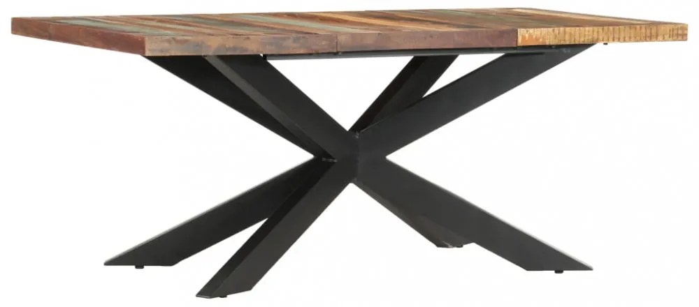 tömör újrahasznosított fa étkezőasztal 180 x 90 x 76 cm