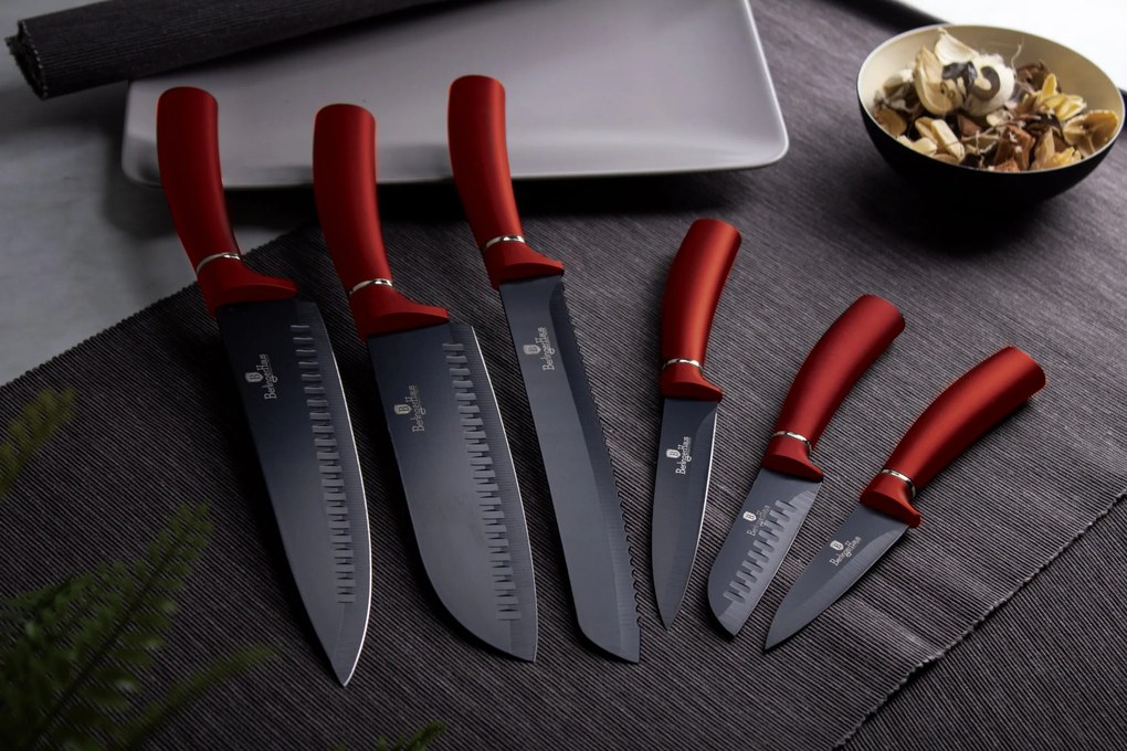Berlinger Haus rozsdamentes acél 6 részes késkészlet Metallic Line Burgundy Edition