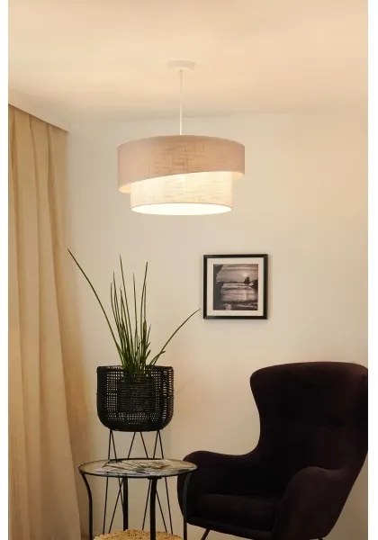 Brilagi - Csillár zsinóron DOVER SHINE 1xE27/15W/230V átm. 50 cm szürke/krémes