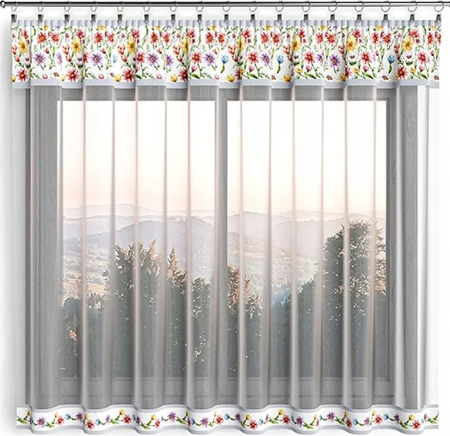 Kész függöny 300x160cm Színes virágok