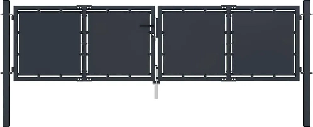 vidaXL antracit színű acél kerti kapu 300 x 75 cm