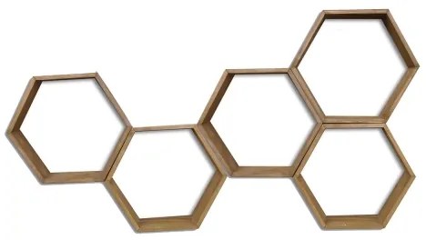 KÉSZLET 5x Fali polc 37x40 cm fenyő