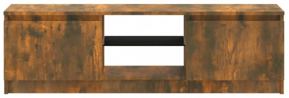 füstölt tölgy színű TV-szekrény LED lámpákkal 120x30x35,5 cm