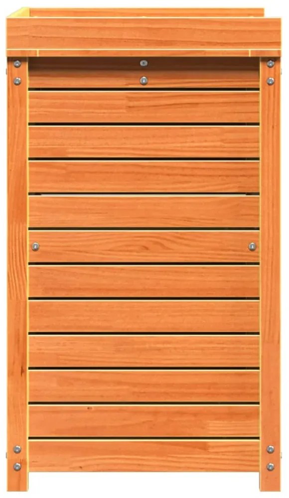 barna tömör fenyőfa ültetőasztal polcokkal 82,5 x 50 x 86,5 cm