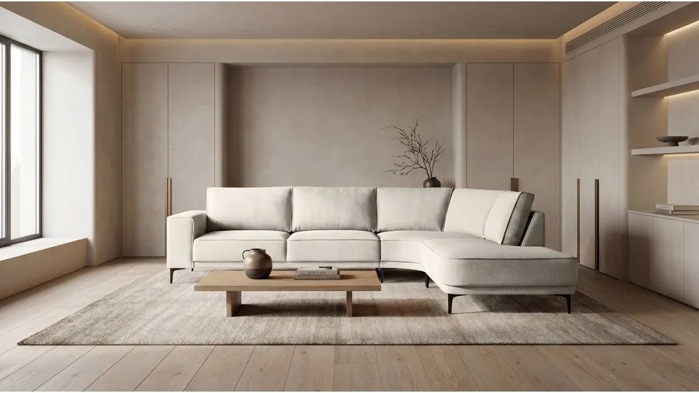 Krémszínű sarokkanapé (jobb oldali) Copenhagen – Scandic