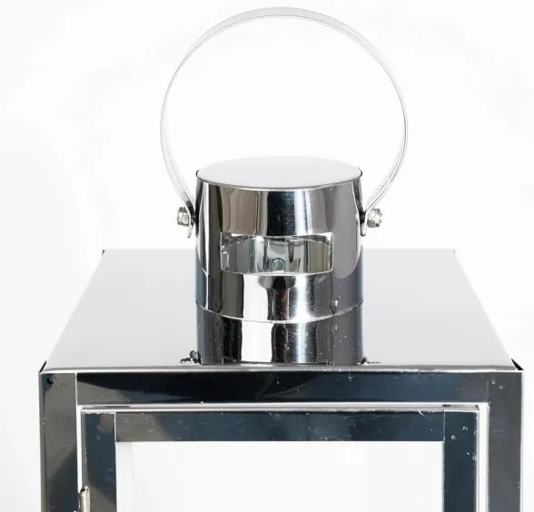 Dekoratív lámpás, 38 cm, fényes króm