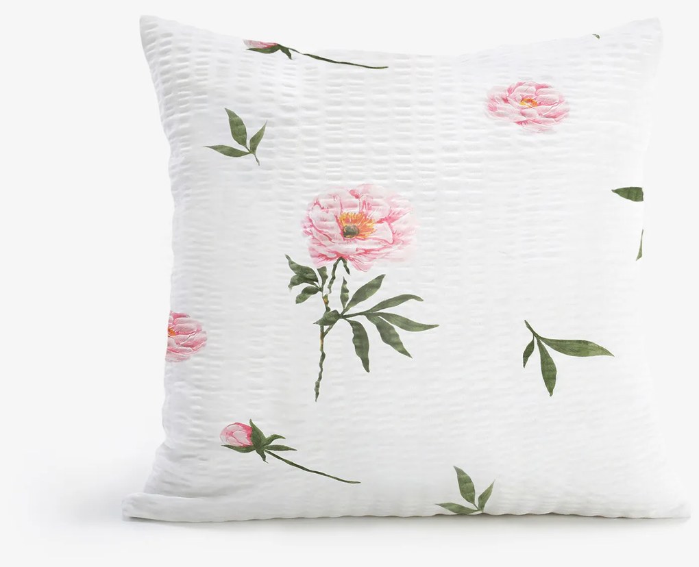 Goldea krepp párnahuzat - pünkösdi rózsamintás 50 x 50 cm