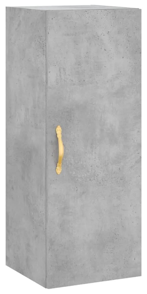 betonszürke szerelt fa magasszekrény 34,5x34x180 cm