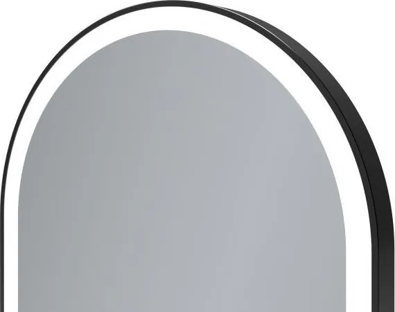 AREZZO design LED ovális okos tükör, fekete