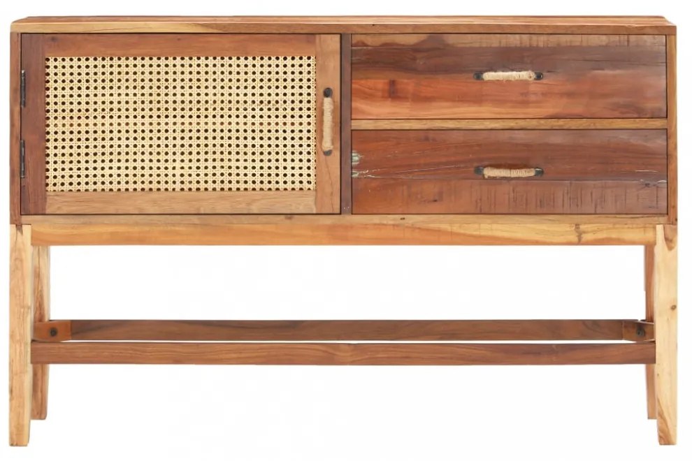 tömör újrahasznosított fa tálalószekrény 118 x 30 x 76 cm