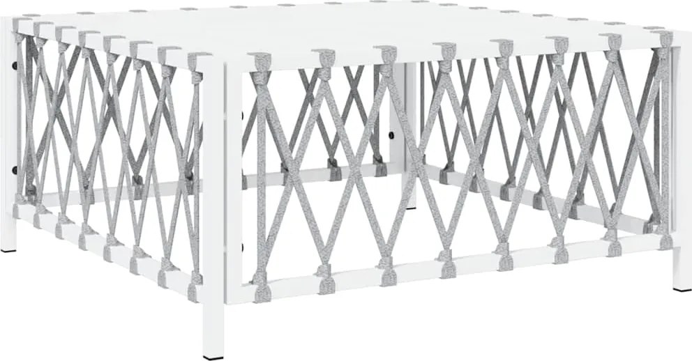 vidaXL fehér szőtt szövet kerti asztal 70 x 70 x 34 cm