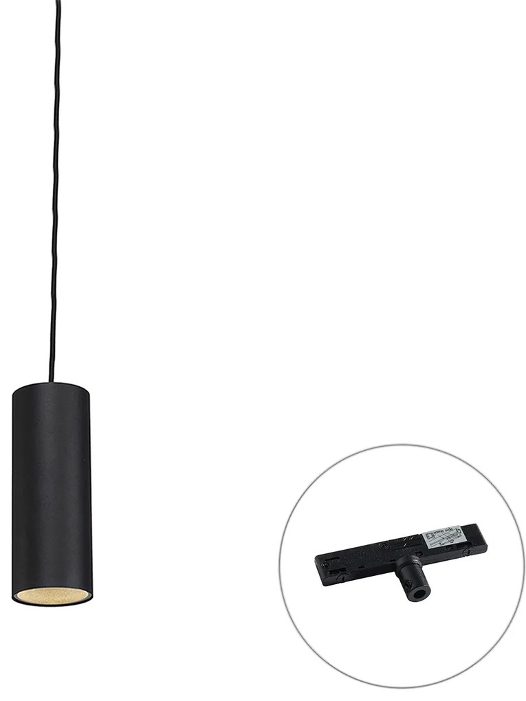 Dizájner függőlámpa fekete 1-fázisú sínadapterrel - Slimline Tubo