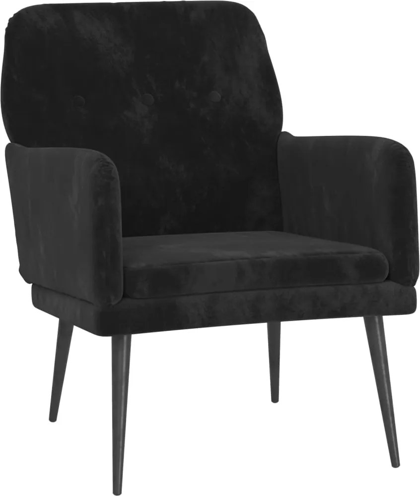 vidaXL fekete bársonyfotel 62x79x79 cm