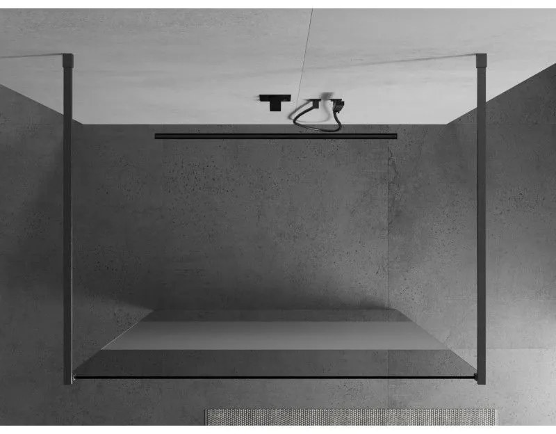 Mexen Kioto, Walk-In zuhany paraván 100 x 200 cm, 8 mm átlátszó üvegfagy, grafit profil, 800-100-002-66-35