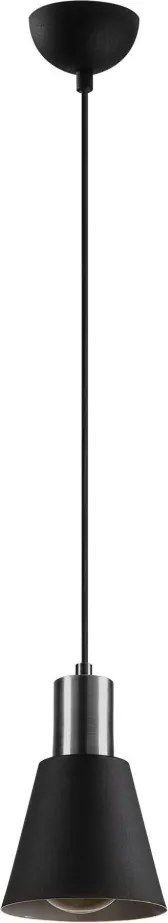 Kem 6362 fekete-nikkel vas függőlámpa, Ø14 cm