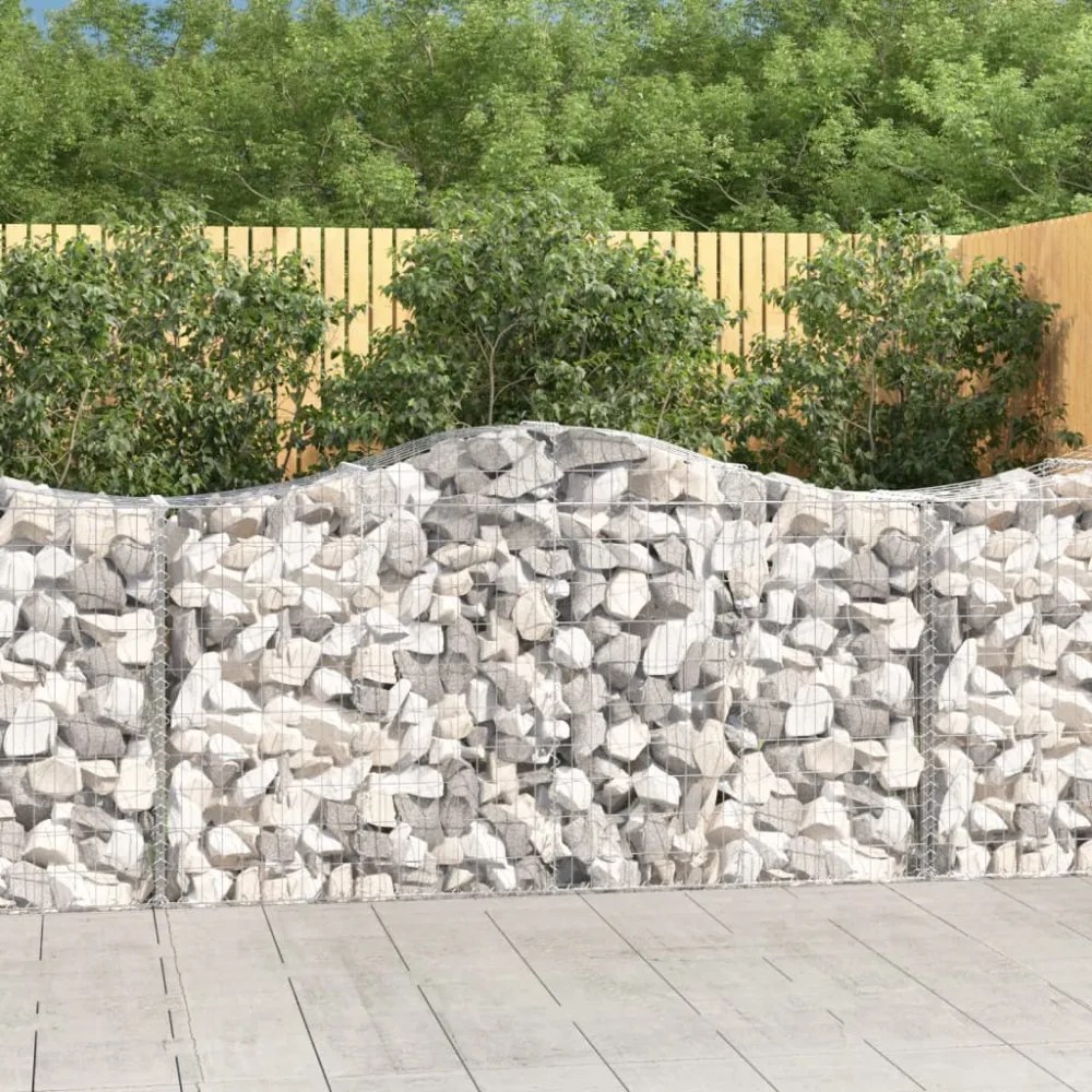 3 db íves horganyzott vas gabion kosár 200 x 50 x 100/120 cm