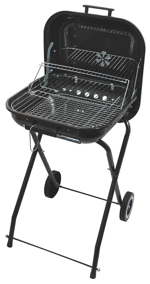 Hordozható faszenes grillsütő fekete