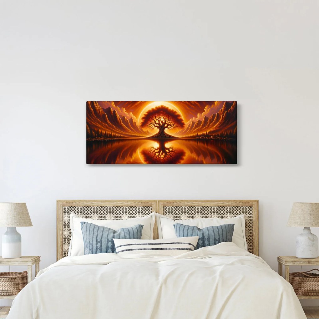 Kép – Fa a véres napban (120x50 cm)