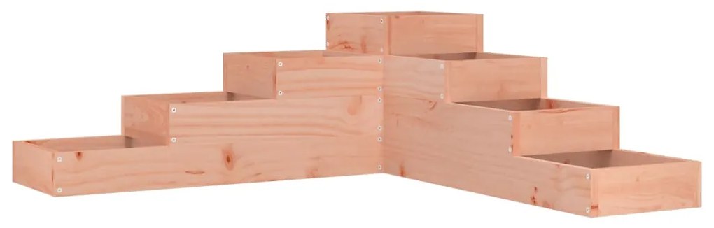 4-szintes kerti virágláda tömör Douglas fából, 106 x 104,5 x 36 cm
