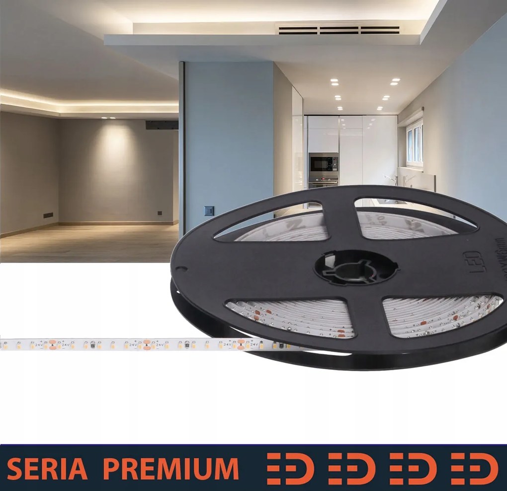 Led szalag Slim 5mm Semleges fehér 24V 224 LED/m 5m 5 év garancia