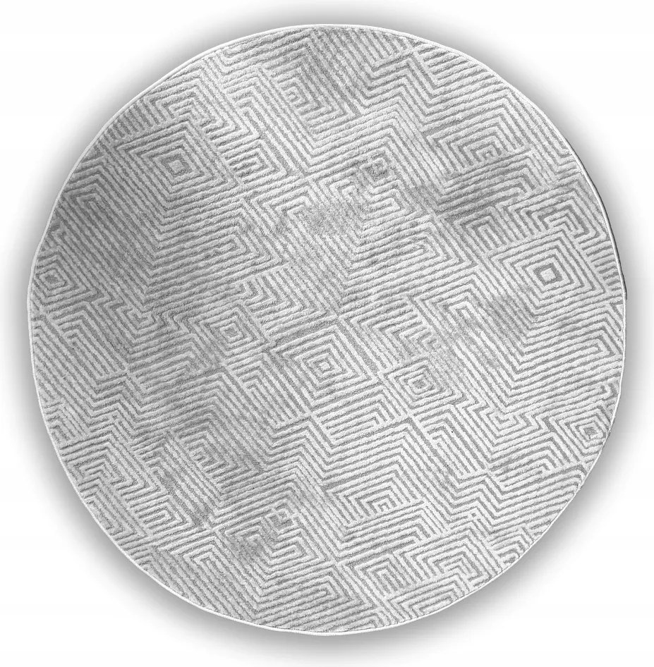 Kerek Szőnyeg 160X160 CM Puha Világos Stílusos Beltéri Costa 850 Grey