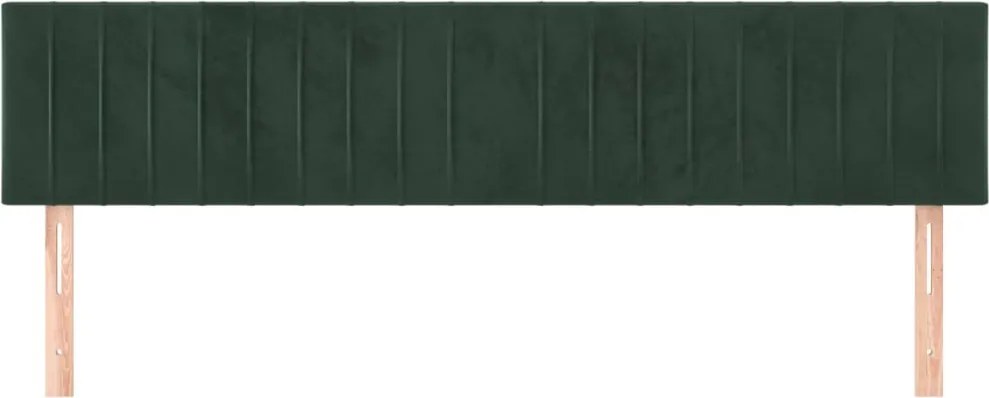 2 db sötétzöld bársony fejtámla 80 x 5 x 78/88 cm