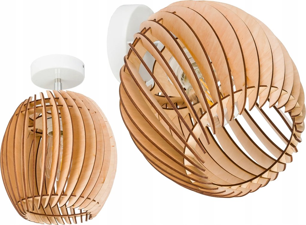 Mennyezeti Lámpa Fali Lámpa E27 mozgatható loft Hordó 20cm Fa