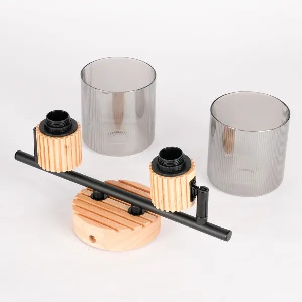 Brilagi - HYGGE spotlámpa 2xE14/15W/230V kaucsukfa/füstszínű