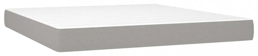 világosszürke szövet rugós és LED-es ágy matraccal 160x200 cm