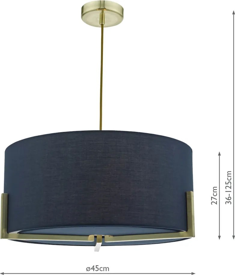 DAR LIGHTING SAN0323 SANTINO Ernyős Függesztett Lámpa Kék E27 IP20