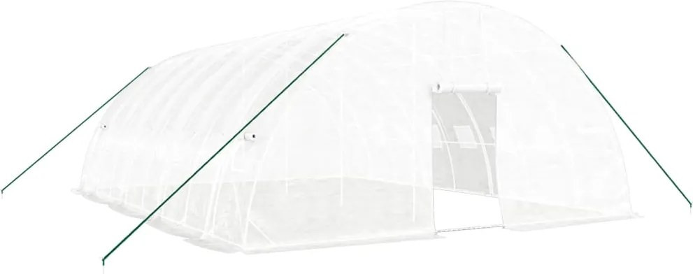 vidaXL fehér acélvázas melegház 48 m² 8 x 6 x 2,85 m
