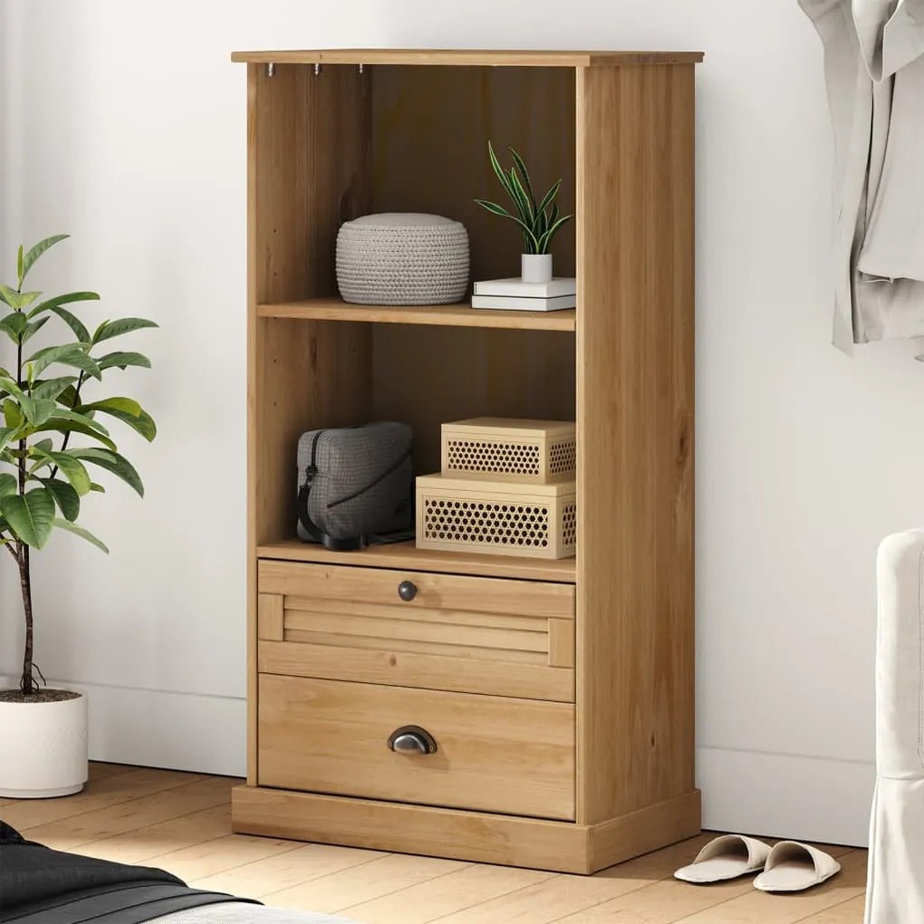 VIGO tömör fenyőfa könyvespolc 60x35x114,5 cm