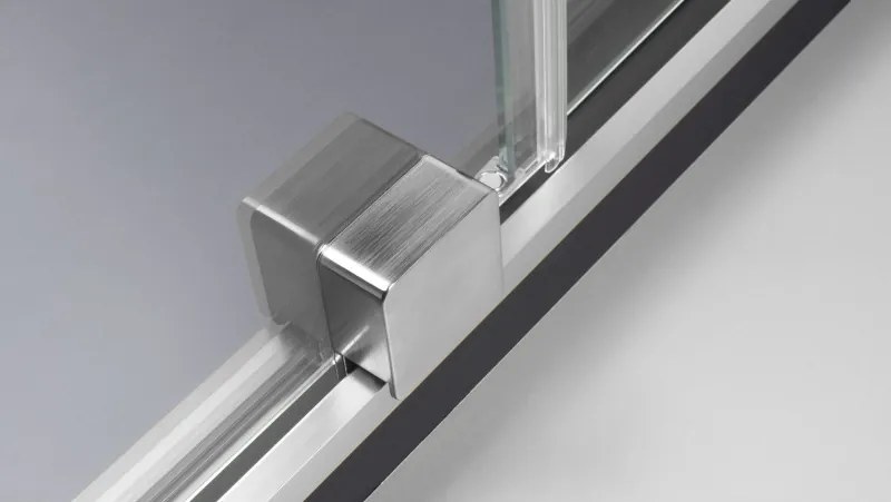 Prizma zuhanykabin_90x90, szálcsiszolt acél (KTJ_F39R+KTJ_F39R)