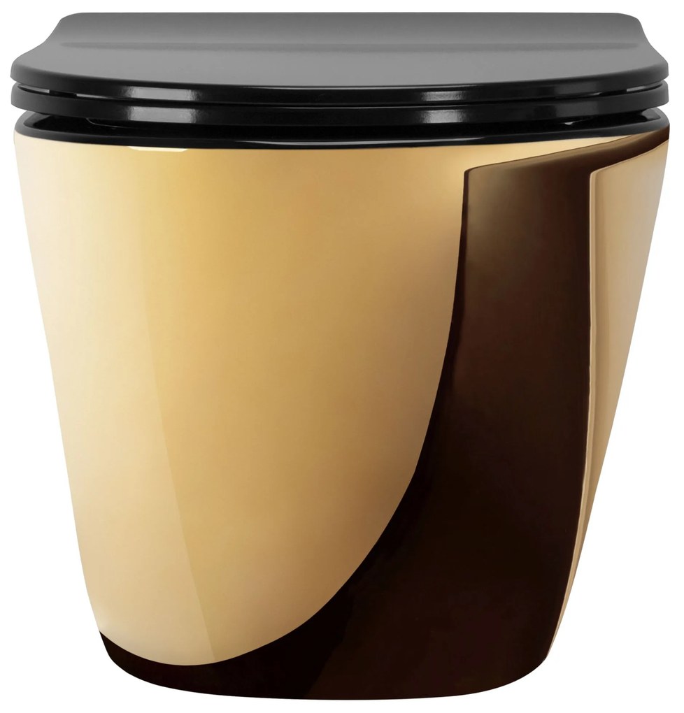 Függesztett WC Carlo Mini Flat Gold/Black