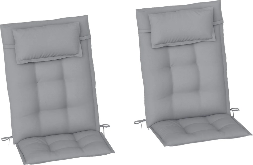 Outsunny 2 db-os F cushion napozóágyhoz - Vízálló párna 50x116x5 cm, Világosszürke | Aosom