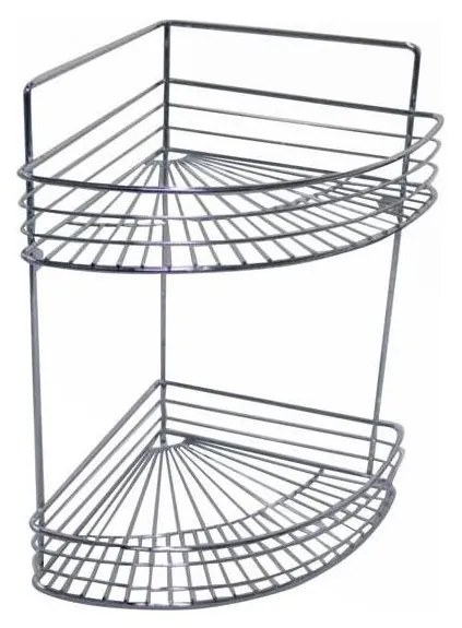 Kétszintes, falra szerelhető zuhanypolc 30,6x37,5 cm, fényes króm