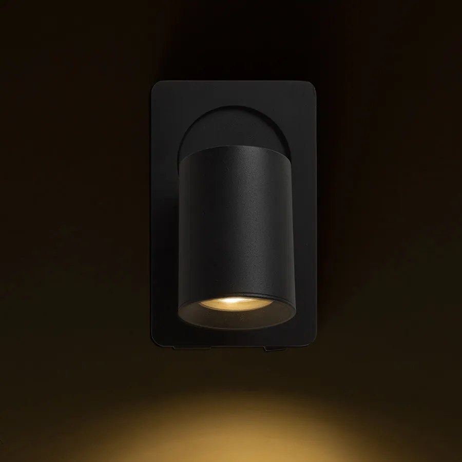 RENDL VOLTERA USB nástěnná černá 230V LED GU10 9W