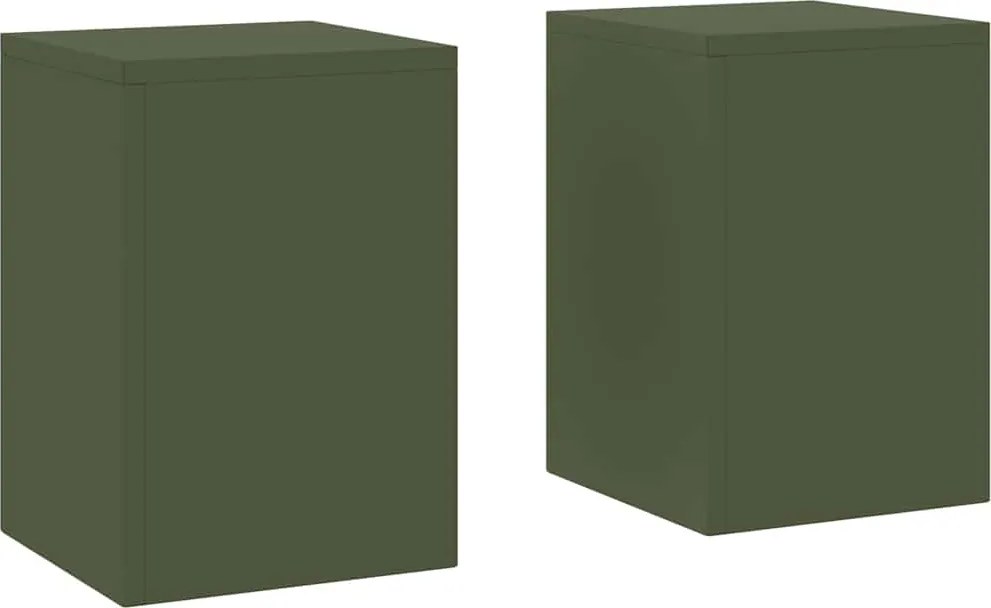 vidaXL Növényállvány 2 pcs Oliva zöld 24 x 24 x 35 cm Acél