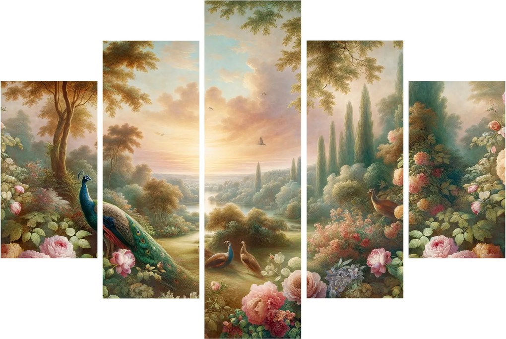 Kép - Pávák a kertben (150x105 cm)