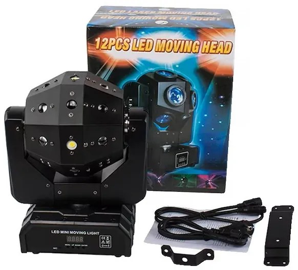 Mozgófejes LED Projektor Színpadi Lámpa 150W, Hangaktiválás, fekete Színpad Technika