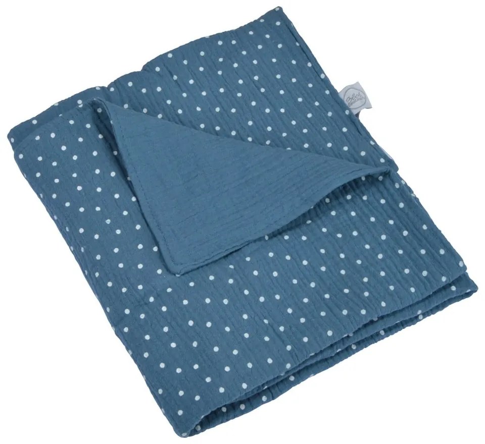 Kék muszlin gyerek takaró 75x75 cm – Bébé Douceur