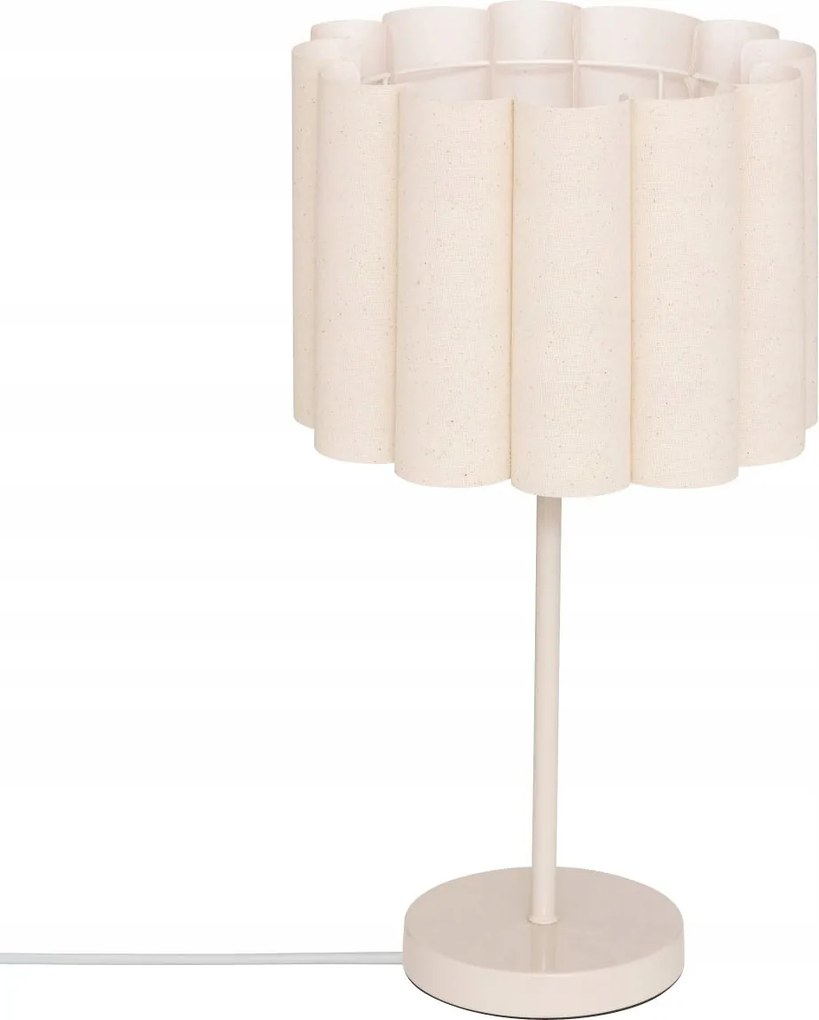 Asztali Lámpa Fehér, Textil Lámpabúrával 49 CM E27 Műanyag