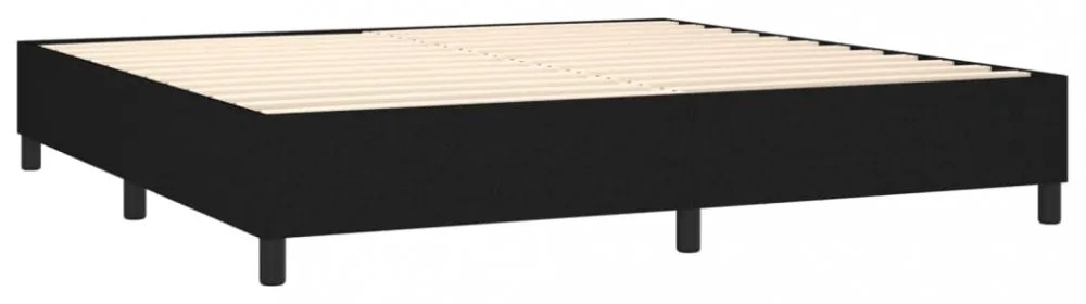 fekete szövet rugós és LED-es ágy matraccal 200x200 cm