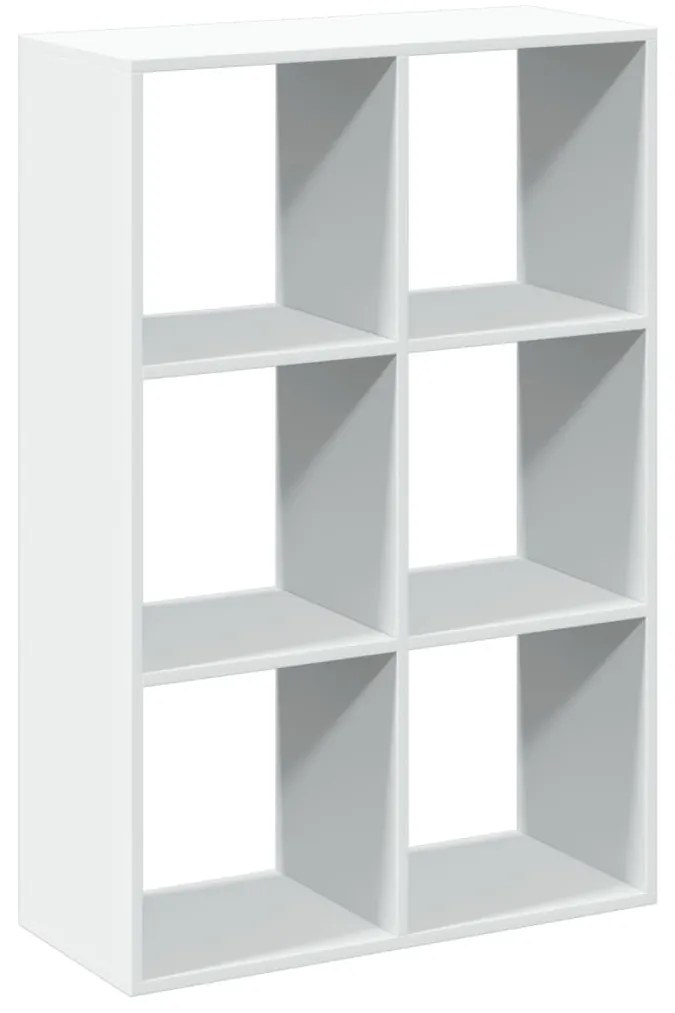 fehér szerelt fa térelválasztó könyvespolc 69,5x29x103,5 cm