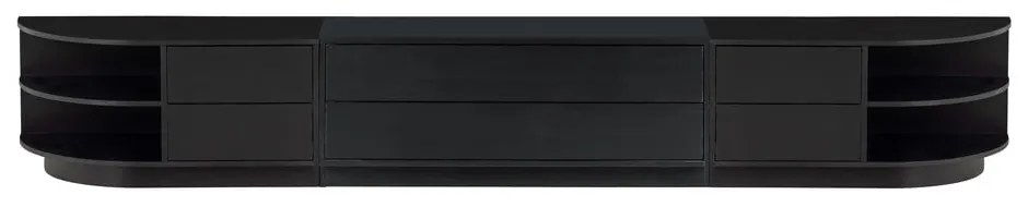 Fekete borovi fenyő moduláris TV-állvány 256x40 cm Finca – WOOOD