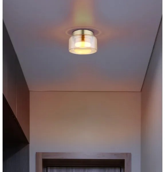 Globo 16055DG - LED Mennyezeti lámpa HIGGINS 1xGX53/6W/230V átm. 13 cm barna