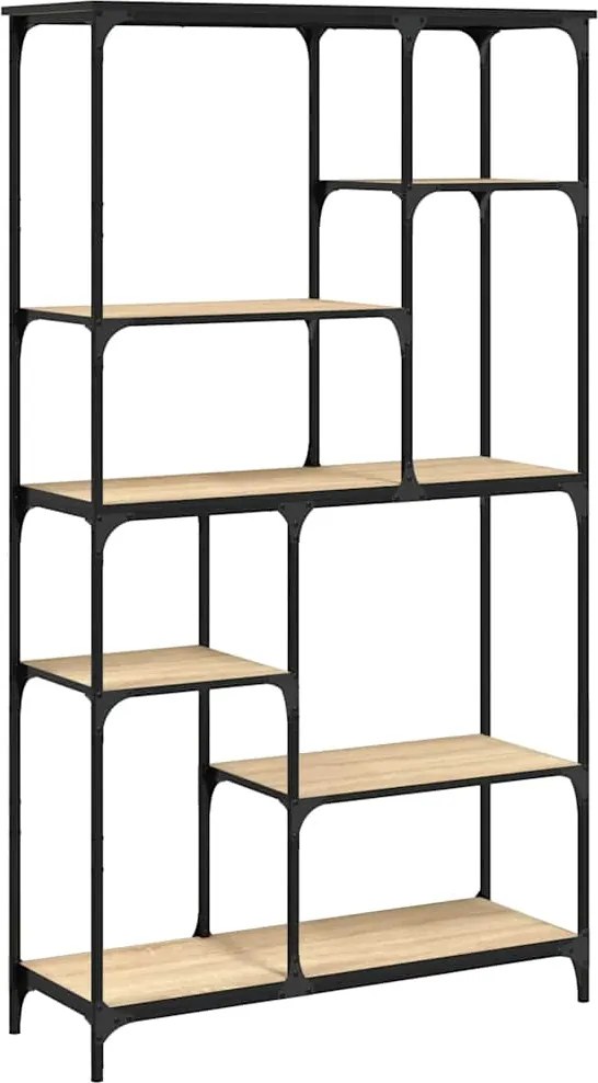 vidaXL sonoma tölgy szerelt fa és acél könyvespolc 99x35,5x176 cm