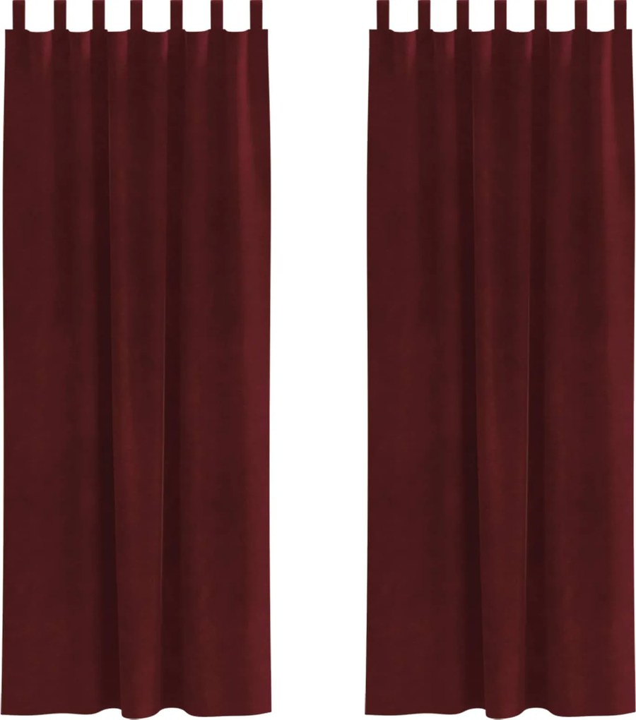 vidaXL Sötétítő függönyök 2 pcs Bordó 140 x 225 cm Bársony