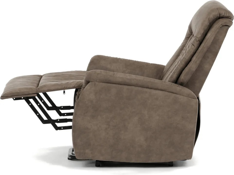 Elektromos relax fotel állítható háttámlával barna vintage szövet TV-Q8575 BR3