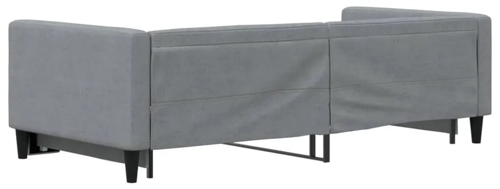 világosszürke kihúzható szövet heverő 90 x 200 cm